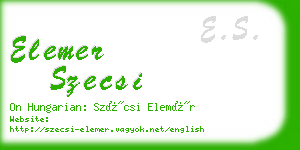 elemer szecsi business card